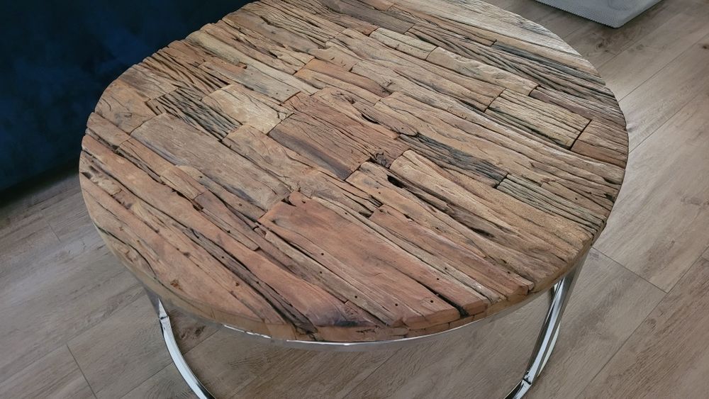 Stolik kawowy designerski, okrągły jak Riviera Maison
