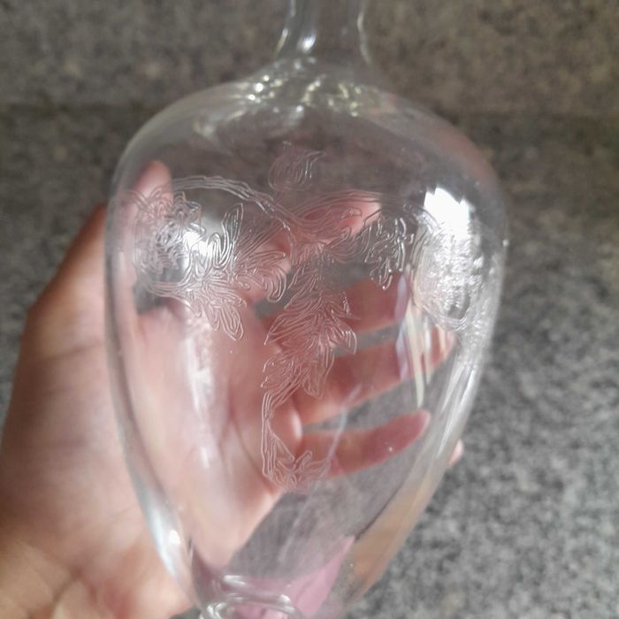 Garrafa Baixa de Cristal antiga da Vista Alegre