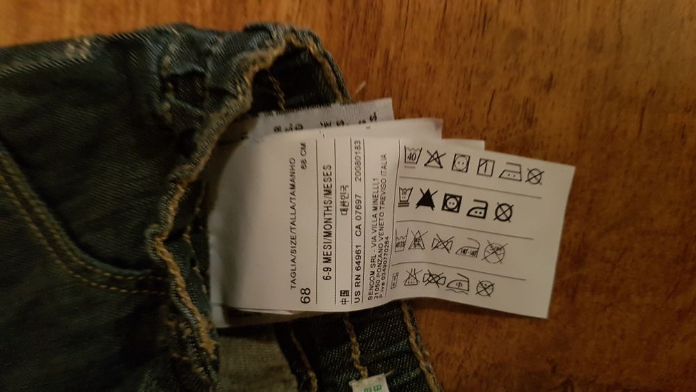 Spodnie jeansowe Benetton rozm.68