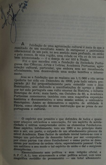 Considerações Sobre o Nível Cultural Nacional e A Academia Portuense