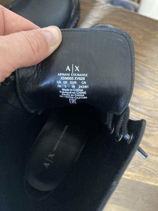 Шкіряні чоботи черевики Armani Exchange