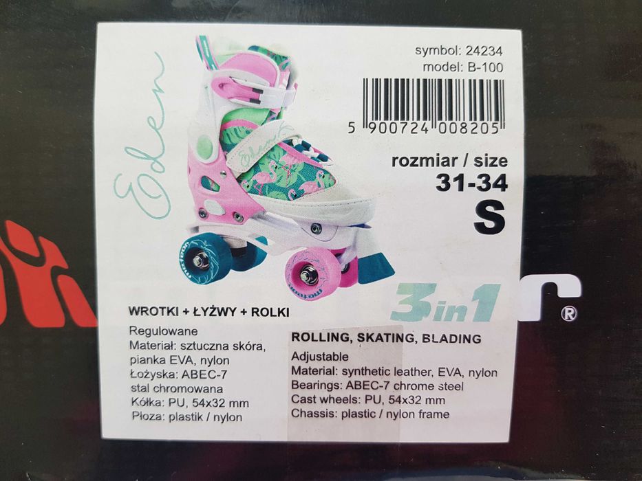 Łyżworolki w rozmiarze 31-34