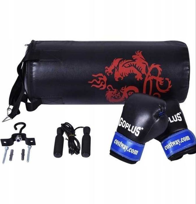 Zestaw bokserski Costway worek bokserki rękawice i skakanka