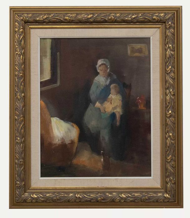 Obraz olejny na płótnie.Sygnowany.Nicolai Coster