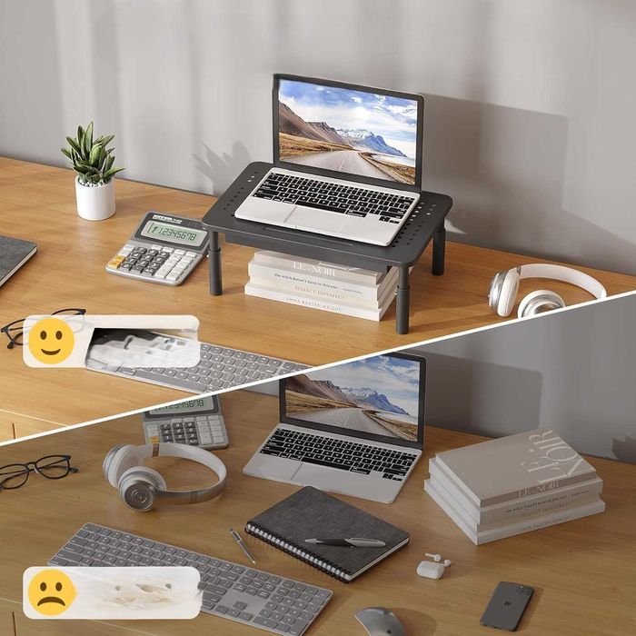 Stojak na monitor BONTEC z szufladą 3 poziomy wysokości 20 kg