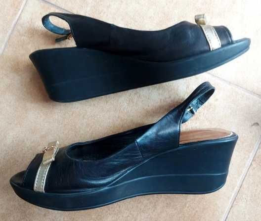 Skórzane sandaly Karino skora naturalna r. 36/ 23 cm wkł.