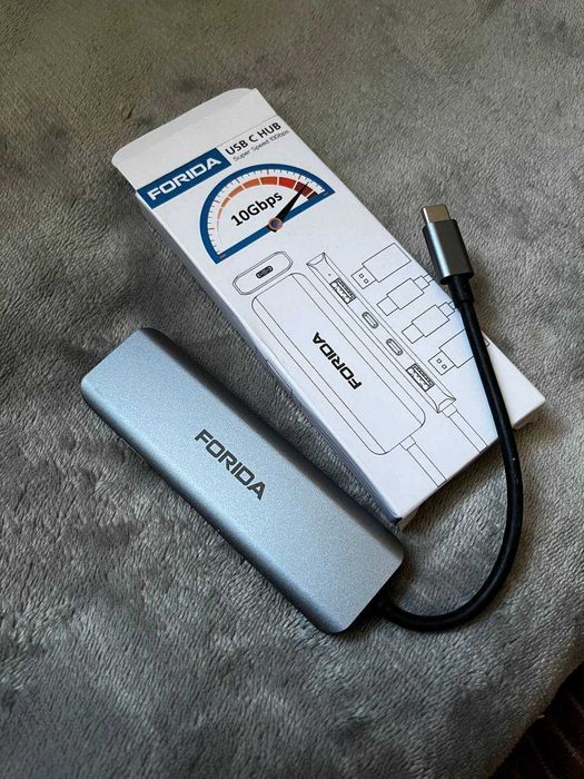 USB C хаб FORIDA 10 Гбіт/с для ноутбуків та ПК