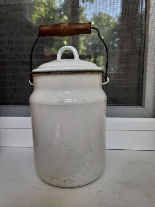 Бідончик білий емальований