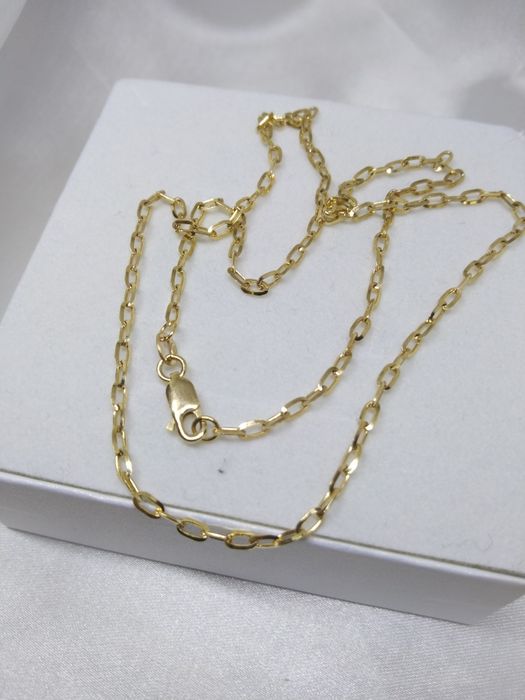 Piękny złoty damski łańcuszek, złoto 585, długość 45 cm