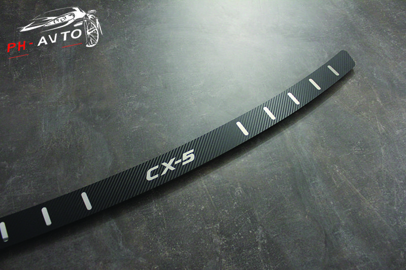 Накладка на бампер Mazda CX-5 CX5 2013-2017 2018+ Нержавійка + Карбон