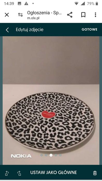 nowy zestaw kubek+talerzyk panterka