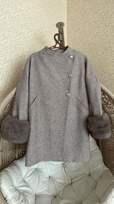 Демісізонне Пальто Punky Klan манто з мехом песца