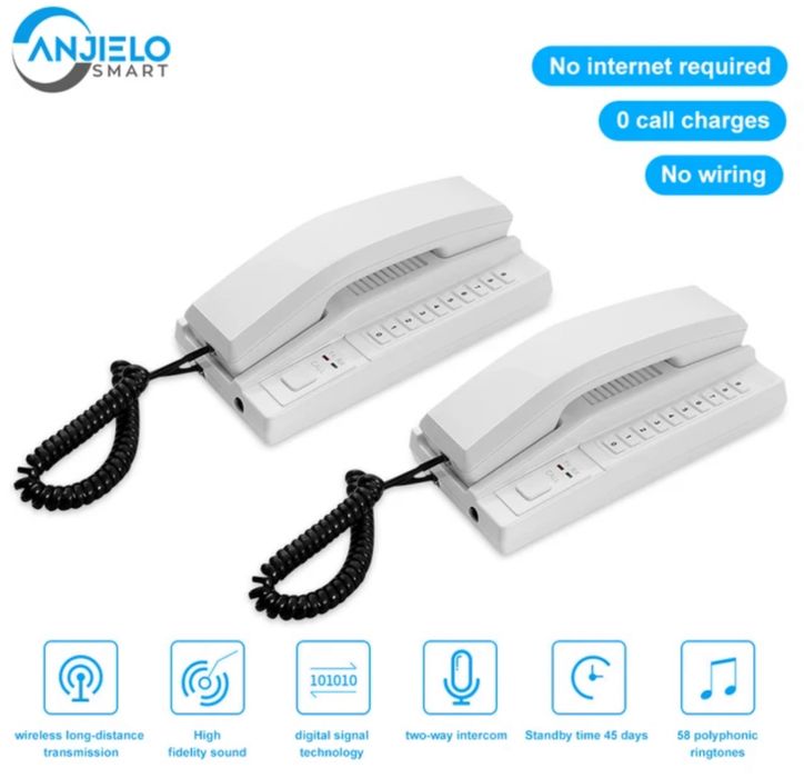 2 szt. Telefon interkom bezprzewodowy