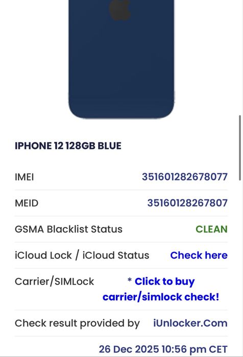 Iphone 12 128 без клауда на запчастини