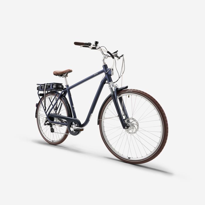 Bicicleta elétrica de cidade elops 900 quadro alto azul marinho