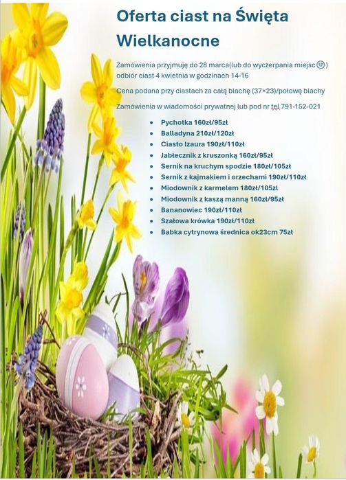 Domowe Ciasta i Torty na święta, komunię,chrzciny,wesela,urodziny,st