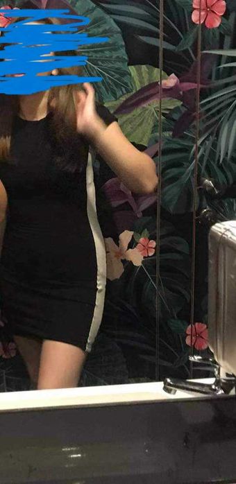 Sukienka mini czarna z białym lampasem