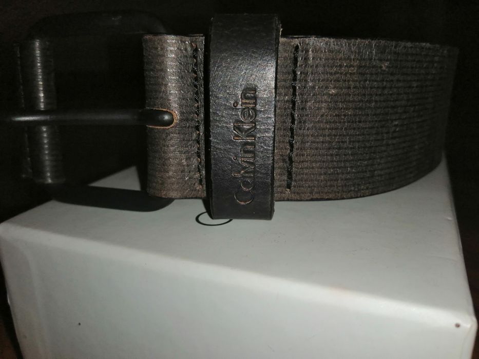Pasek męski calvin klein jeans skórzany brązowy