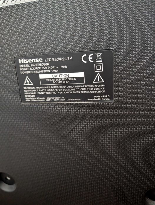 Smart TV Hisense 43" (Modelo H43N5500UK)