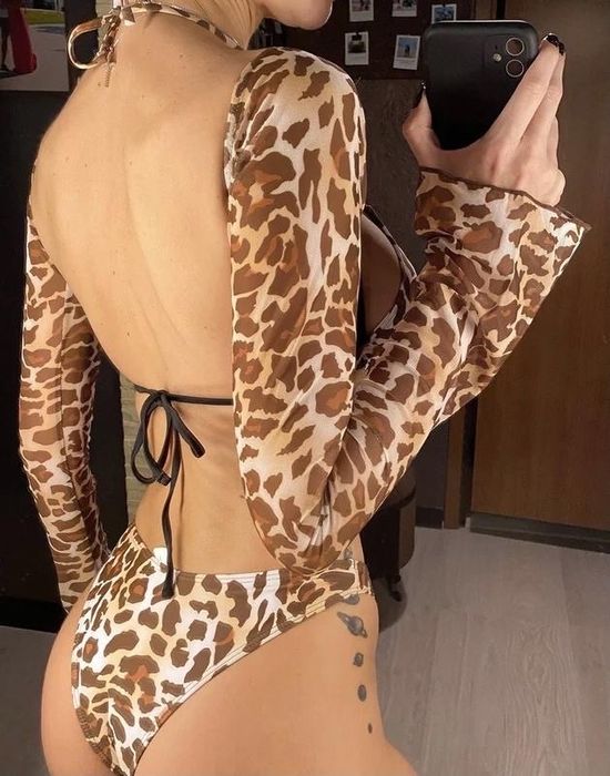 Купальник,комплект леопардовый юбка,трусики, бюстгальтер,костюм