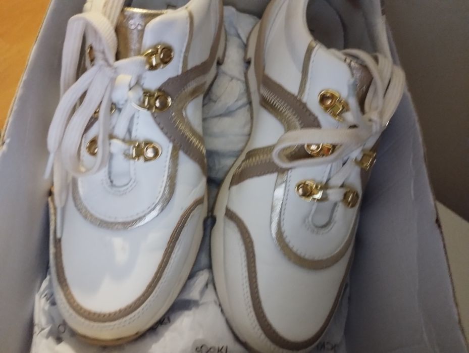 Adidasy Lasocki skórka białe