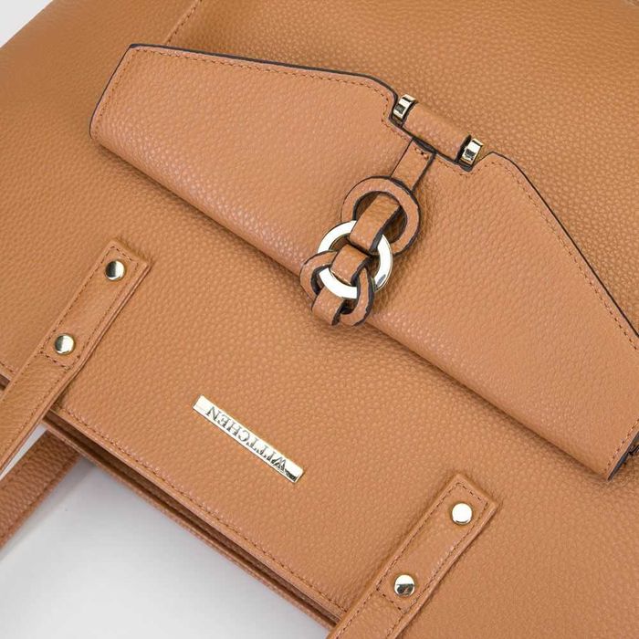 WITTCHEN Torebka shopperka z pierścieniami beżowa