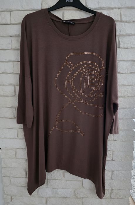 Overchic cudo turecka tunika cyrkonie róża plus size 50 52 54