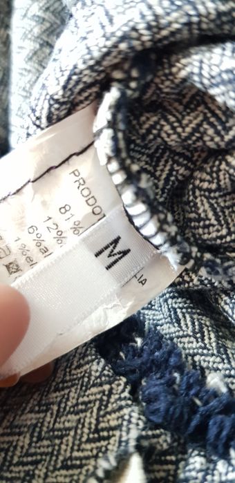 Wendy Trendy M spodnie w jodełkę eleganckie bawełniane