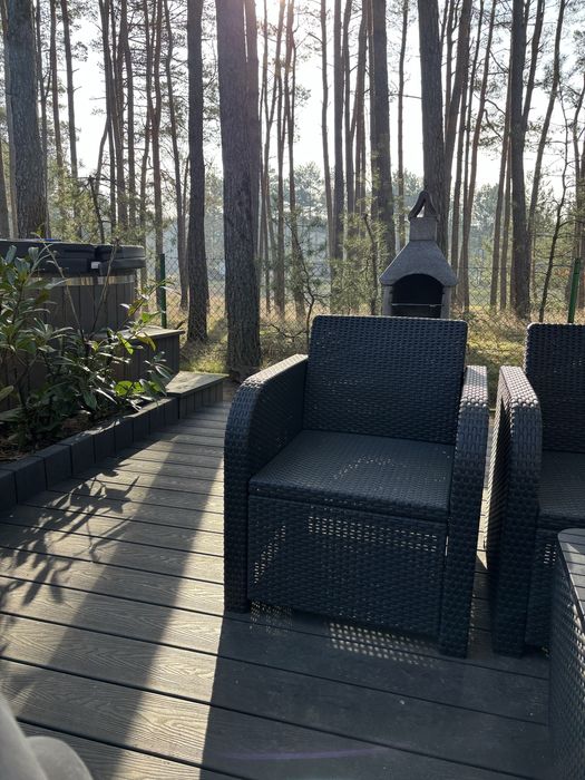 Domek w lesie, grzyby, balia. Mężyk