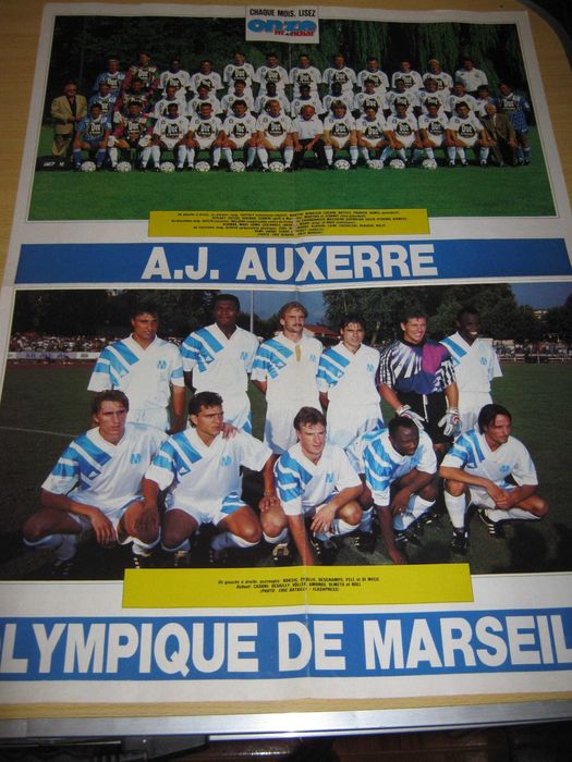 3 Posters Futebol PSG/Auxerre/Nantes/Marselha/Mónaco