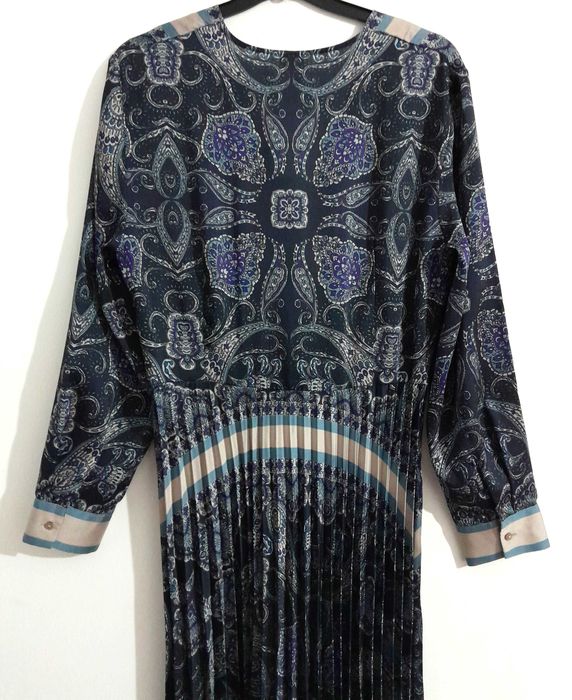 Vestido comprido assimétrico padrão paisley H&M T: 38 Novo c/etiqueta