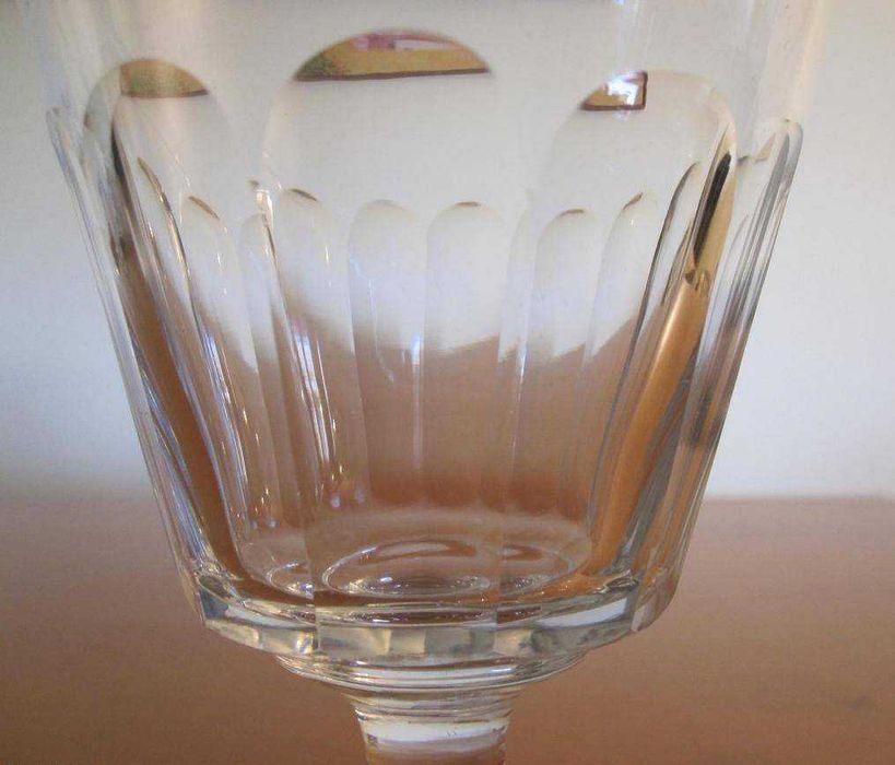 Séc XIX - Cristal soprado e lapidado à mão - 6 Copos de licor e Frasco