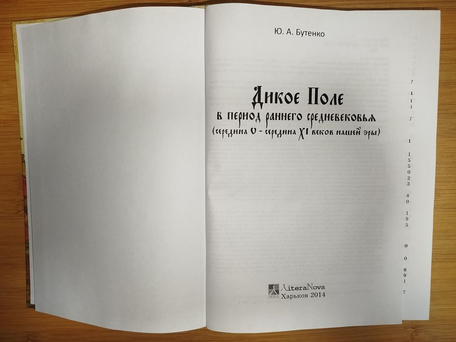Ю. А. Бутенко. Дикое поле в период раннего средневековья