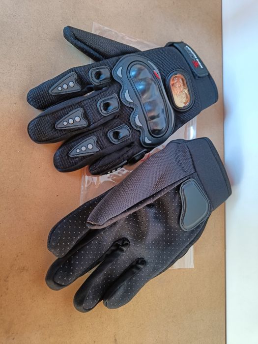 Rękawice motocyklowe wzmocnione czarne L XL