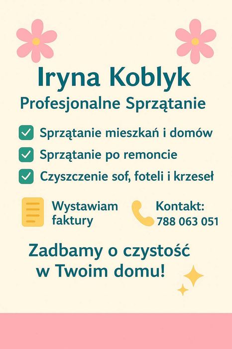 Profesjonalne sprzątanie mieszkań, domow