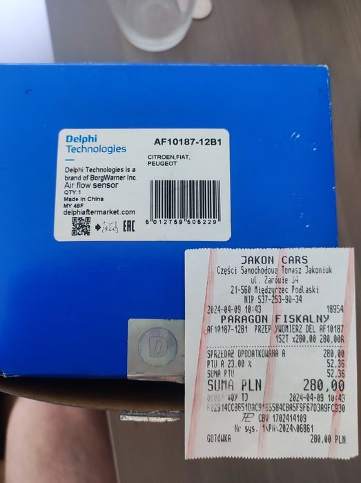 Przepływomierz 2.0 JTD/Hdi do Fiata Citroena Peugeot