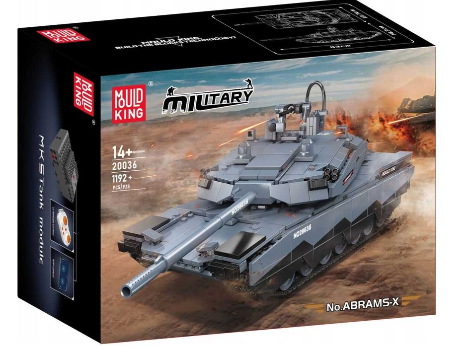 Klocki zdalnie sterowany Czołg RC Abrams Mould King