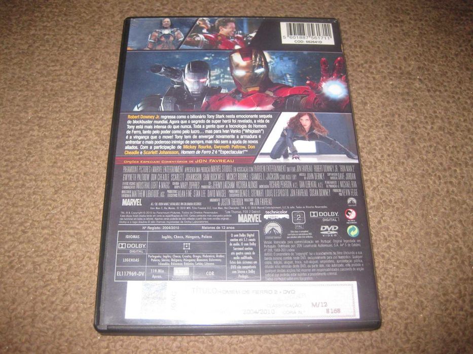 DVD "Homem de Ferro 2" com Robert Downey Jr.