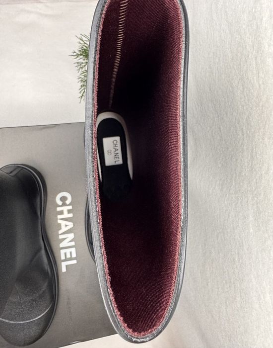 Гумові чоботи Шанель, чоботи Chanel гумові, резиновые сапоги шанель