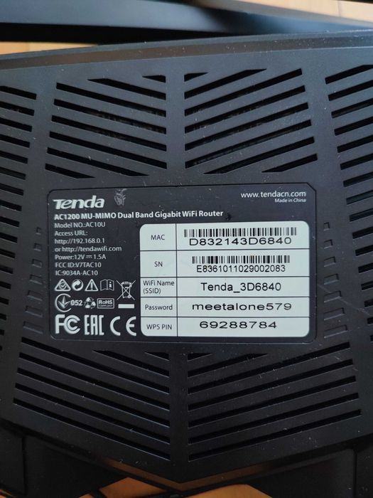 Router gigabitowy Tenda AC10 AC1200, 4 anteny 5dBi