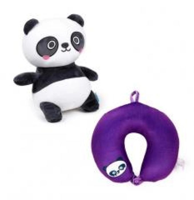 Poduszka podróżna i pluszowa zabawka 2w1 Panda