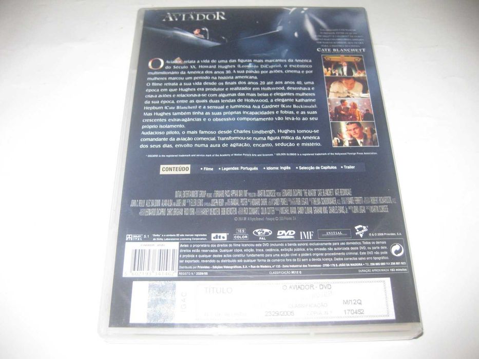 DVD "O Aviador" com Leonardo DiCaprio