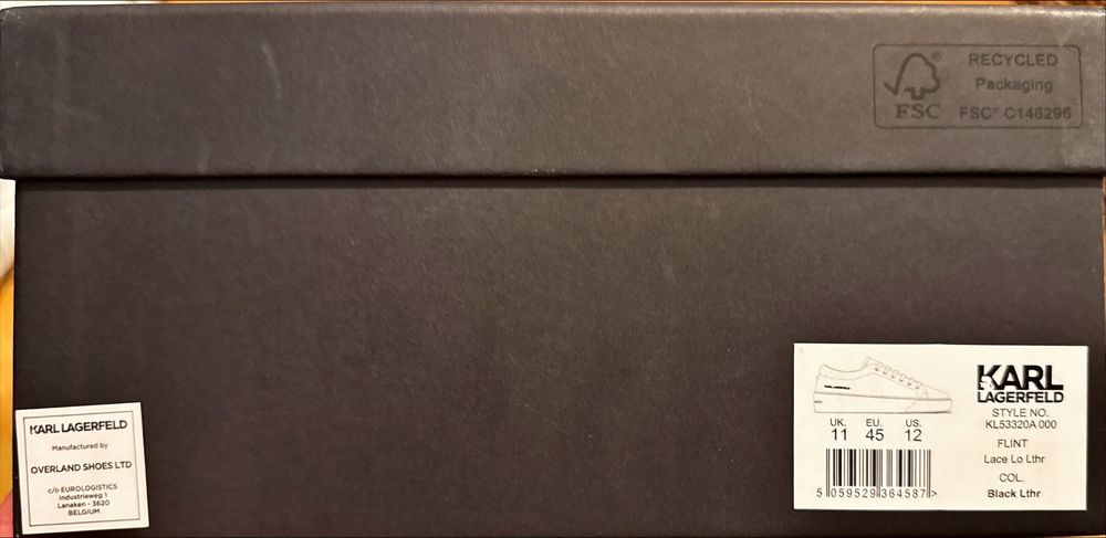 Karl Lagerfeld Sneakersy KL53320A Czarny FLINT Lace Lo Lthr roz.45