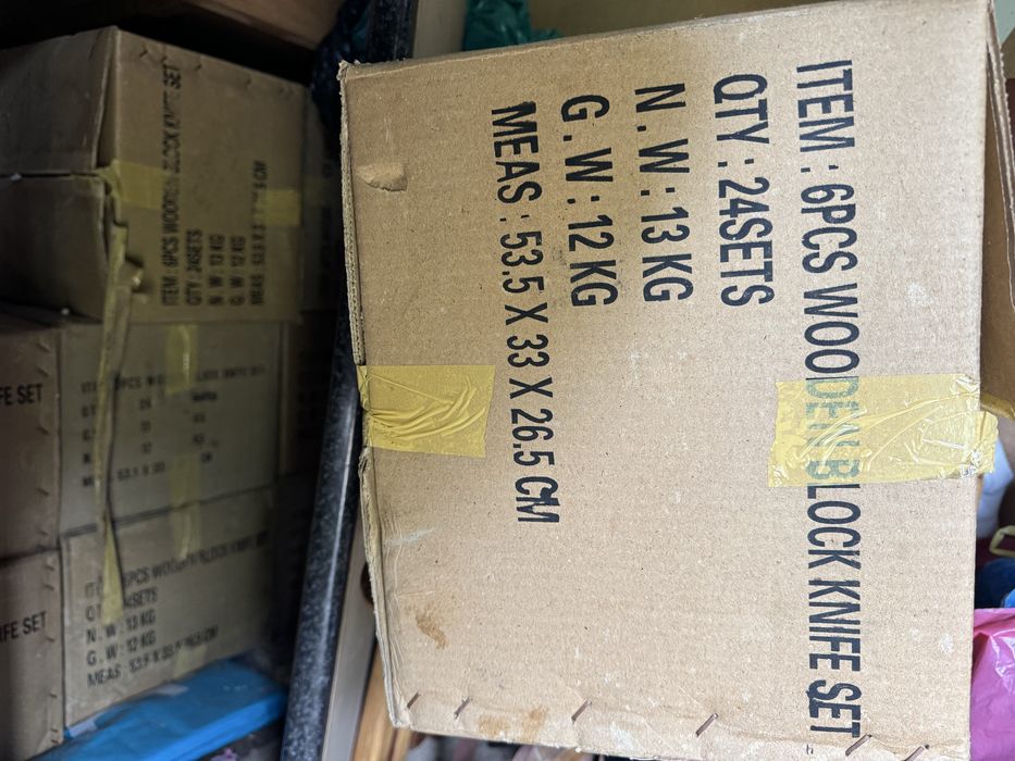 96 conjuntos Rusticos de facas de madeira com suporte 2€