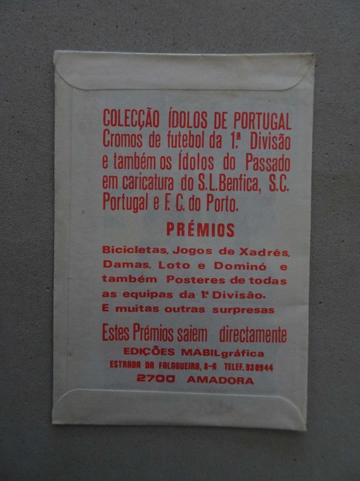 Carteira de cromos fechada Futebol Ídolos de Portugal - F C P