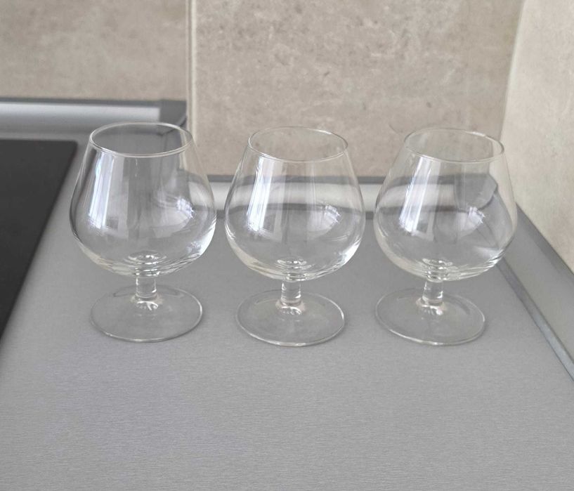 Conjunto 3 copos balão em vidro (conhaque/brandy)