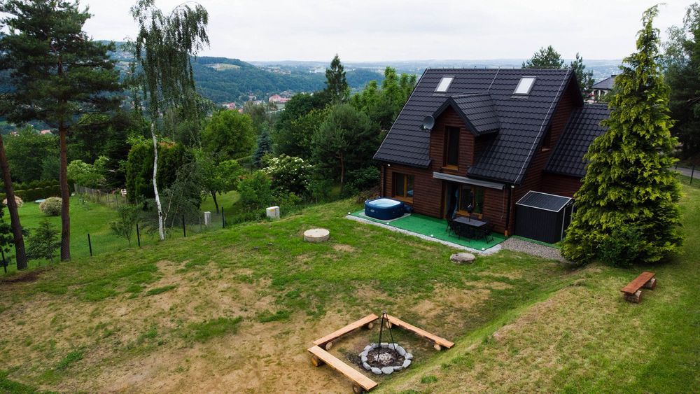 Domek na wynajem całoroczny jakuzzi jezioro las