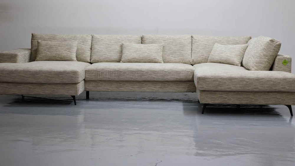 TDJ Nowy wieli narożnik U beżowa tkanina rogówka kanapa boucle sofa