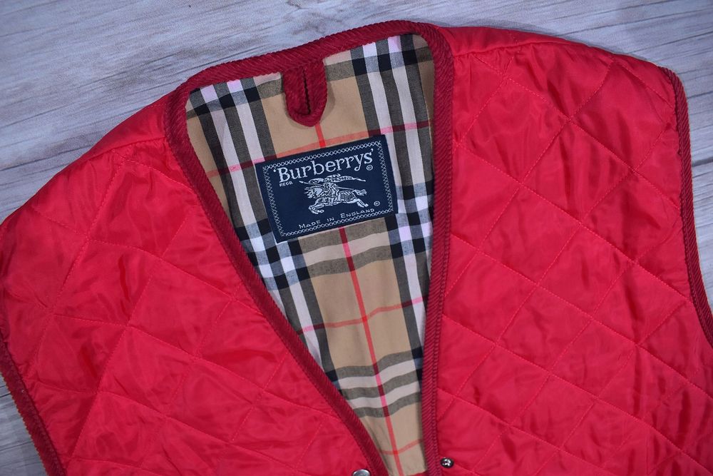 Burberrys Pikowana Kamizelka Vintage Czerwona / Xl