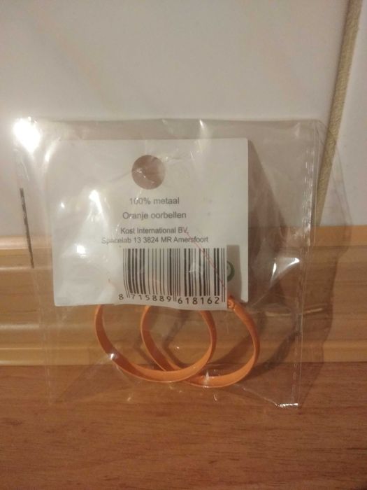 Kolczyki pomarańczowe kółka NOWE Zafoliowane